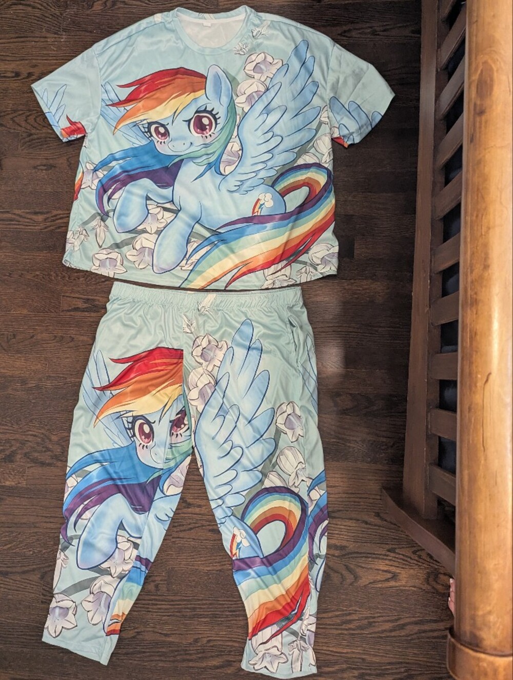 My Little Pony Rainbow Dash Adult Pajama Set Plus Size 5X Light Blue